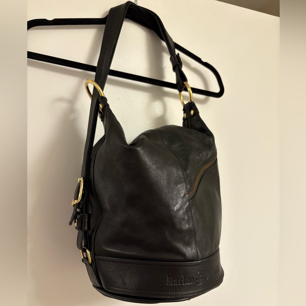 Marino Orlandi Leather Sling Bucket Bag - Picture 7 of 9